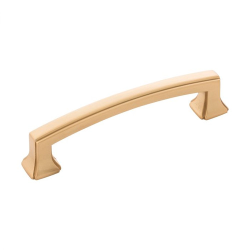 Belwith Hickory, Bridges, 3 3/4" (96mm) Square Ended Pull, Brushed Golden Brass