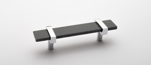 Sietto, Adjustable, Straight Pull, 5 1/2" Overall Length, Slate Grey with Polished Chrome Base