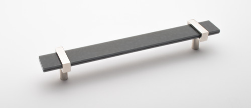 Sietto, Adjustable, Straight Pull, 9" Overall Length, Slate Grey with Polished Nickel Base