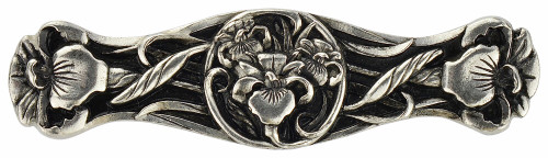 Notting Hill, Nouveau, River Iris, 3" Straight Pull, Brilliant Pewter