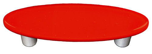 Aquila Art Glass, Solids, 3" Oval Straight Pull, Tomato Red