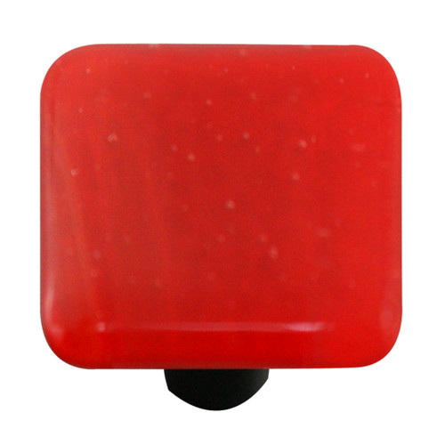 Aquila Art Glass, Solids, 1 1/2" Square Knob, Brick Red
