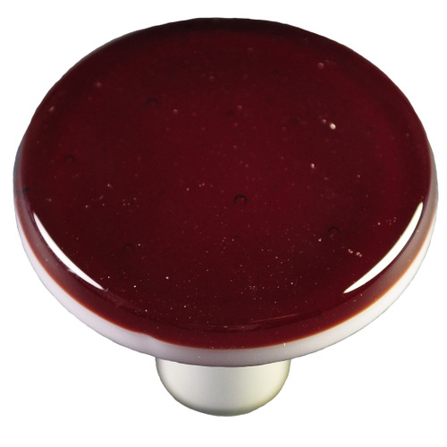 Aquila Art Glass, Solids, 1 1/2" Round Knob, Garnet Red