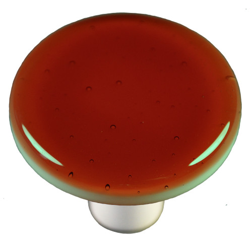 Aquila Art Glass, Solids, 1 1/2" Round Knob, Sunset Coral