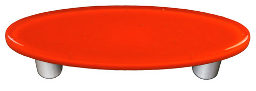 Aquila Art Glass, Solids, 3" Oval Straight Pull, Opal Orange
