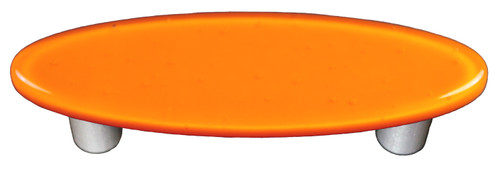 Aquila Art Glass, Solids, 3" Oval Straight Pull, Pumpkin Orange