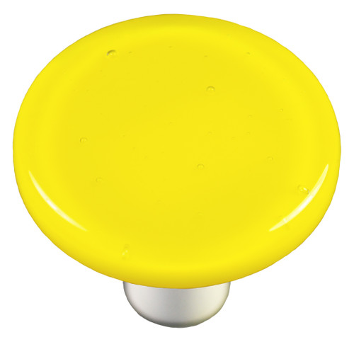 Aquila Art Glass, Solids, 1 1/2" Round Knob, Canary Yellow