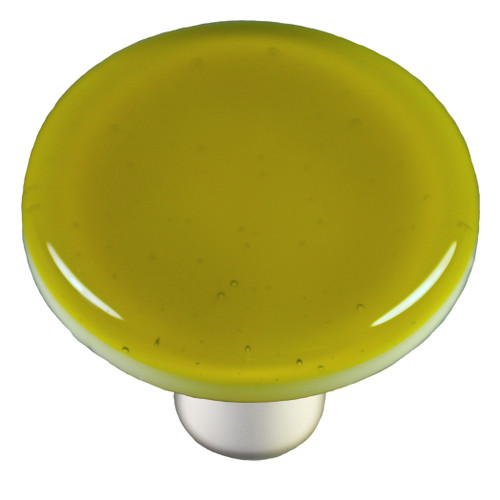 Aquila Art Glass, Solids, 1 1/2" Round Knob, Chartreuse