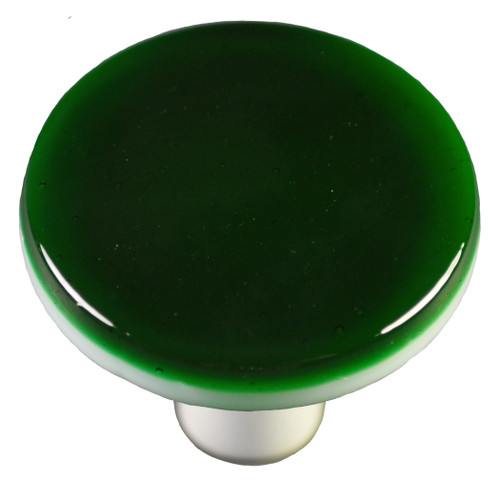 Aquila Art Glass, Solids, 1 1/2" Round Knob, Kelly Green