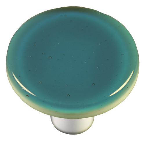 Aquila Art Glass, Solids, 1 1/2" Round Knob, Steel Blue