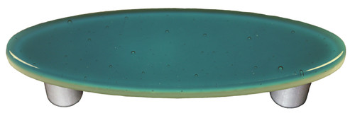 Aquila Art Glass, Solids, 3" Oval Straight Pull, Steel Blue