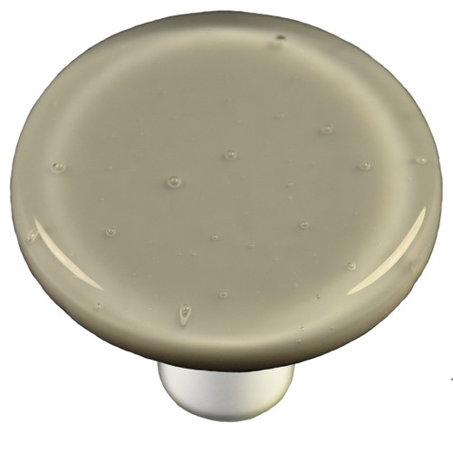 Aquila Art Glass, Solids, 1 1/2" Round Knob, Deco Gray