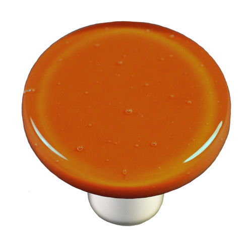 Aquila Art Glass, Solids, 1 1/2" Round Knob, Burnt Orange