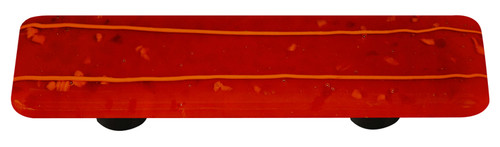 Aquila Art Glass, Mardi Gras, 3" Straight Pull, Orange and Red