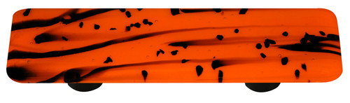 Aquila Art Glass, Mardi Gras, 3" Straight Pull, Black and Orange