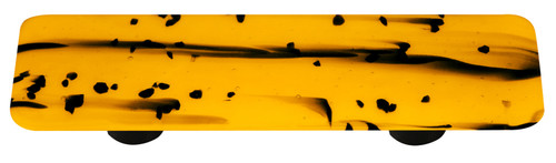 Aquila Art Glass, Mardi Gras, 3" Straight Pull, Black and Sunflower Yellow
