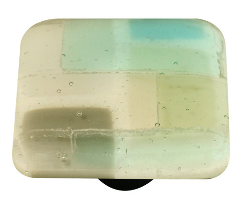 Aquila Art Glass, Mosaic, 1 1/2" Square Knob, Winter