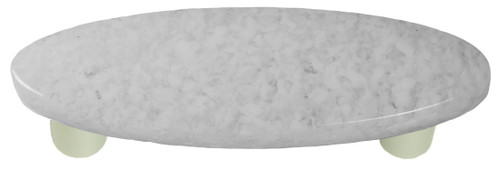 Aquila Art Glass, Granite, 3" Oval Straight Pull, Clear and White