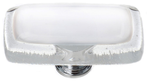 Sietto, Reflective, 2" Rectangle Knob, White