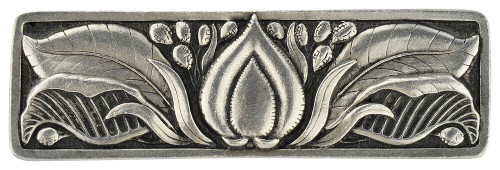Notting Hill, Nouveau, Hope Blossom, 3" Straight Pull, Brilliant Pewter