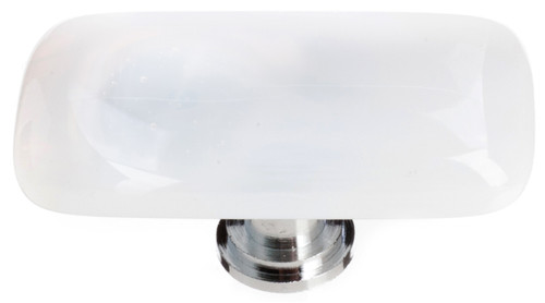 Sietto, Reflective, Cirrus, 2" Rectangle Knob, White