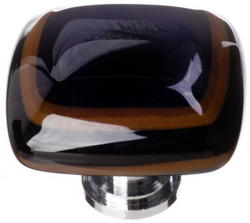 Sietto, Reflective, Stratum, 1 1/4" Square Knob, Woodland Brown and Black