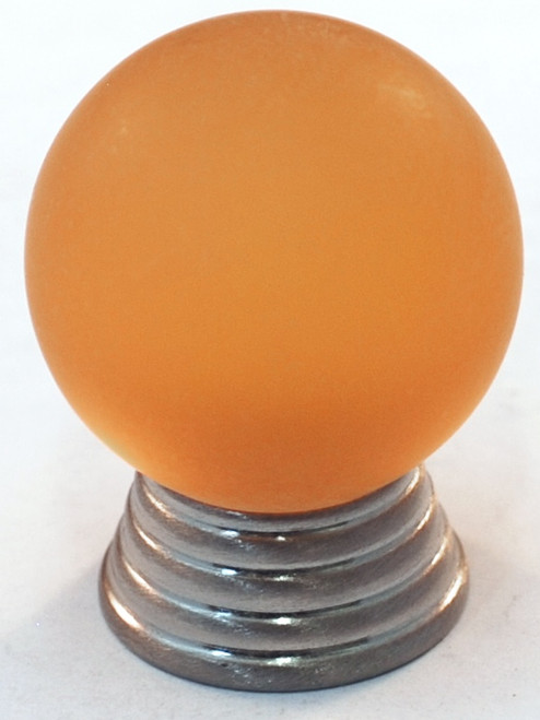 Cal Crystal, Athens, Polyester Round with Solid Brass 25mm Knob, Amber, shown in Satin Nickel