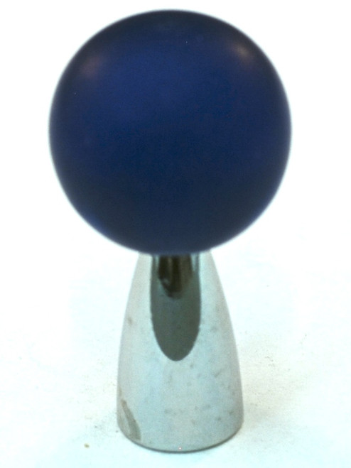 Cal Crystal, Athens, Polyester with Solid Brass 22mm Ball Knob, Cobalt Blue, shown in Polished Chrome