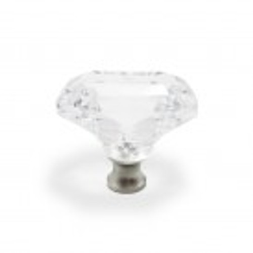 Cal Crystal, Crystal, 1 1/2" Elongated Round Knob,  Clear