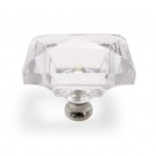 Cal Crystal, Crystal, 1 1/2" Rectangle Knob, Clear