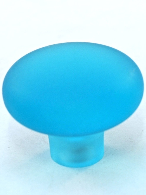 Cal Crystal, Exxel, 1 7/16" Mushroom Knob, Frost Caribbean Blue