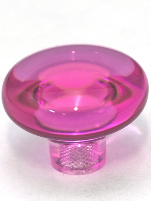 Cal Crystal, Exxel, 1 7/16" Mushroom Knob, Clear Fuchsia