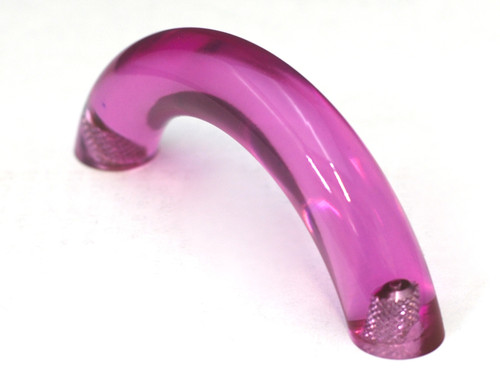 Cal Crystal, Exxel, 3" Curved Pull, Clear Fuchsia