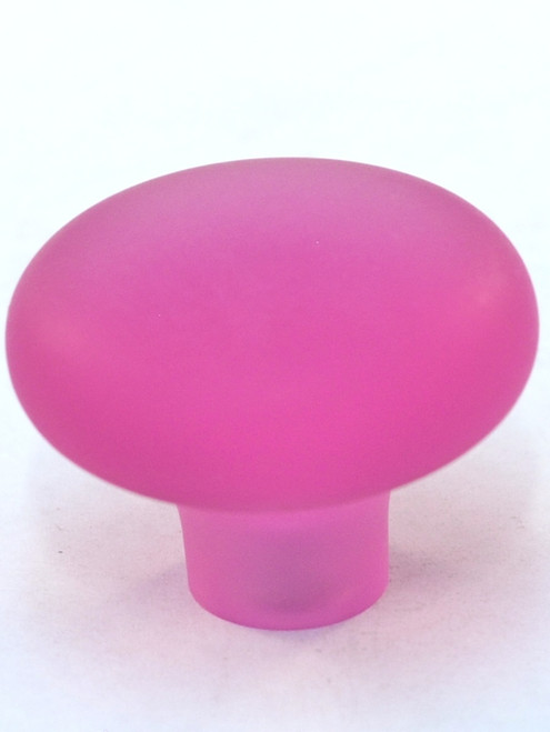 Cal Crystal, Exxel, 1 7/16" Mushroom Knob, Frost Fuchsia