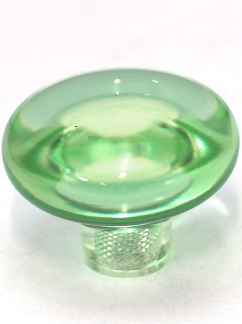 Cal Crystal, Exxel, 1 7/16" Mushroom Knob, Clear Kiwi