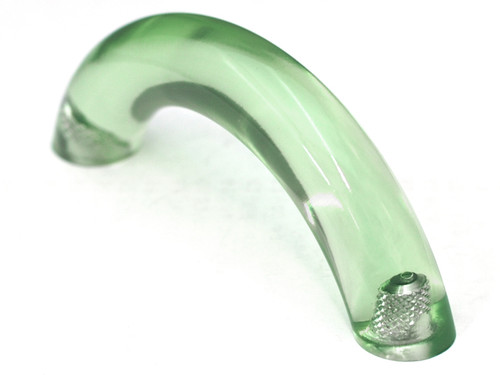 Cal Crystal, Exxel, 3" Curved Pull, Clear Kiwi