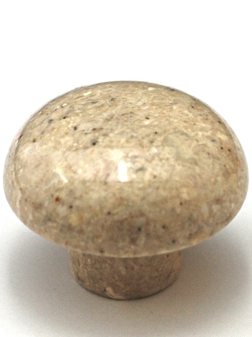 Cal Crystal, Marble, 1 5/8" Mushroom Knob, Beige Marble
