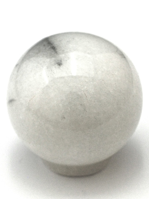 Cal Crystal, Marble, 1 1/4" Round Ball Knob, White Marble