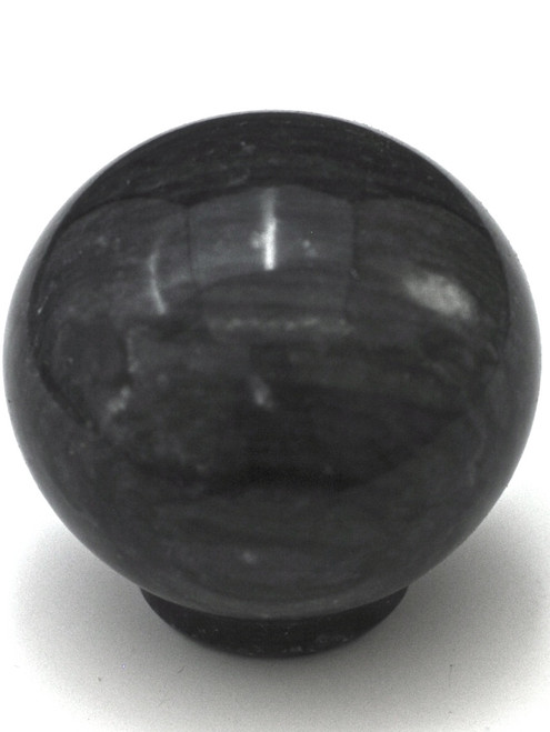 Cal Crystal, Marble, 1 1/2" Round Ball Knob, Black Marble