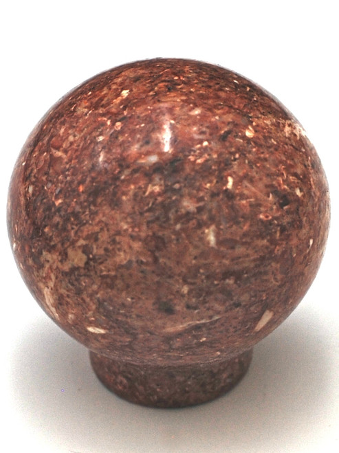 Cal Crystal, Marble, 1 1/2" Round Ball Knob, Red Marble