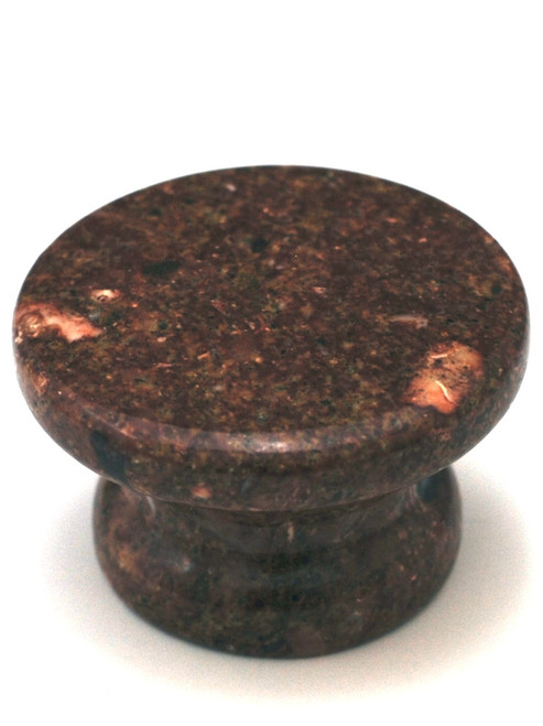 Cal Crystal, Marble, 1 5/8" Wide Bottom Flat Top Knob, Red Marble