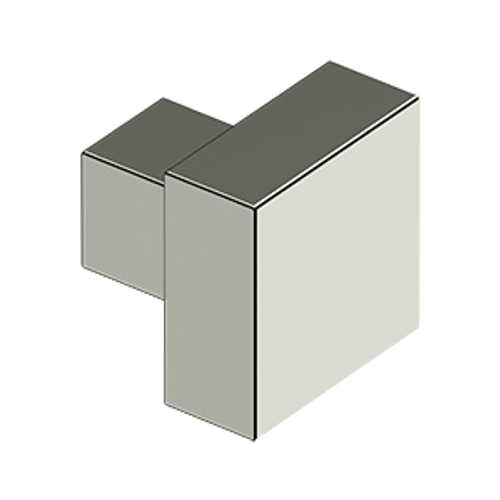 Deltana, 1 1/4" Modern Square knob, Polished Nickel