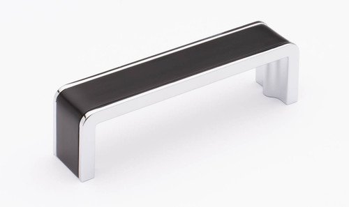 Sietto, Fusion, 4" Straight Pull, Matte Black with Polished Chrome