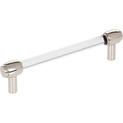 Jeffrey Alexander, Carmen, 5 1/16" (128mm) Bar Pull, Clear with Polished Nickel