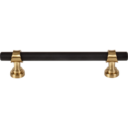Top Knobs, Dakota, Bit, 5 1/16" (128mm) Bar Pull, Flat Black and Honey Bronze
