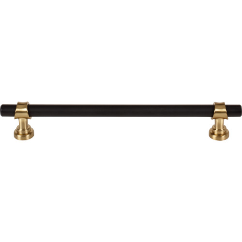 Top Knobs, Dakota, Bit, 7 9/16" (192mm) Bar Pull, Flat Black and Honey Bronze