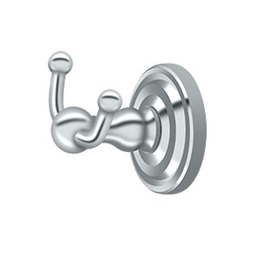 Deltana, R Series, Double Hook Robe Hook, Polished Chrome