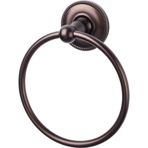 Top Knobs, Edwardian Bath, Towel Ring Beaded Backplate, Oil Rubbed Bronze