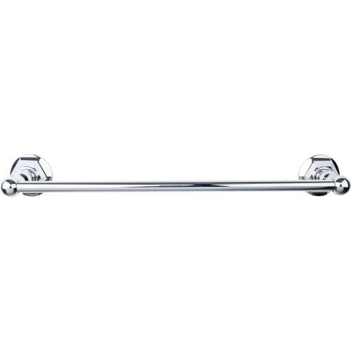 Top Knobs, Edwardian Bath, 18" Towel Bar Hex Backplate, Polished Chrome