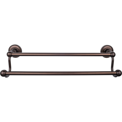 Top Knobs, Edwardian Bath, 18" Double Towel Bar Beaded Backplate, Oil Rubbed Bronze